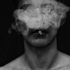 self-portrait with smoke
