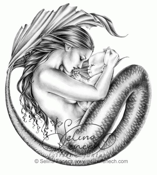 `Motherhood` Mermaid Art by Se